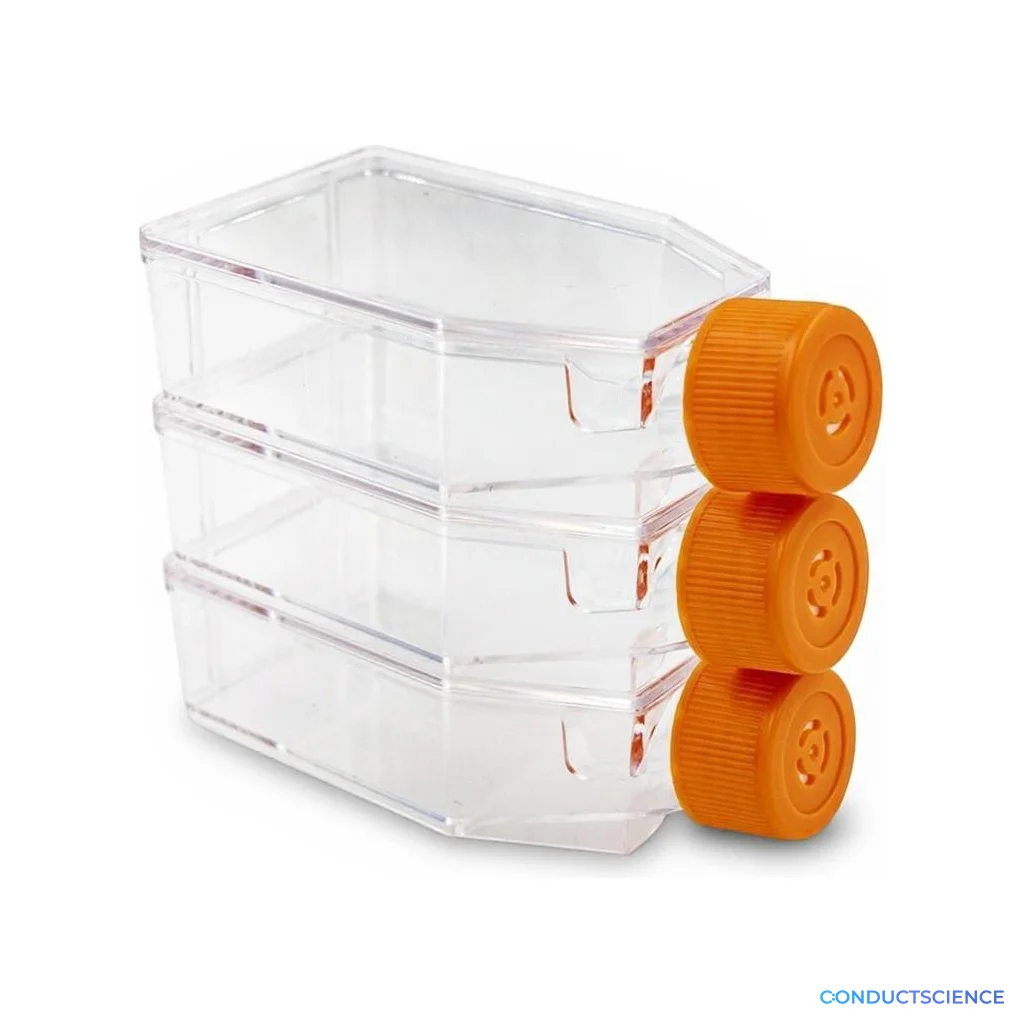 ConductScience Cell Culture Flasks T25, Vented Cap (Case of 5) - Cell Culture