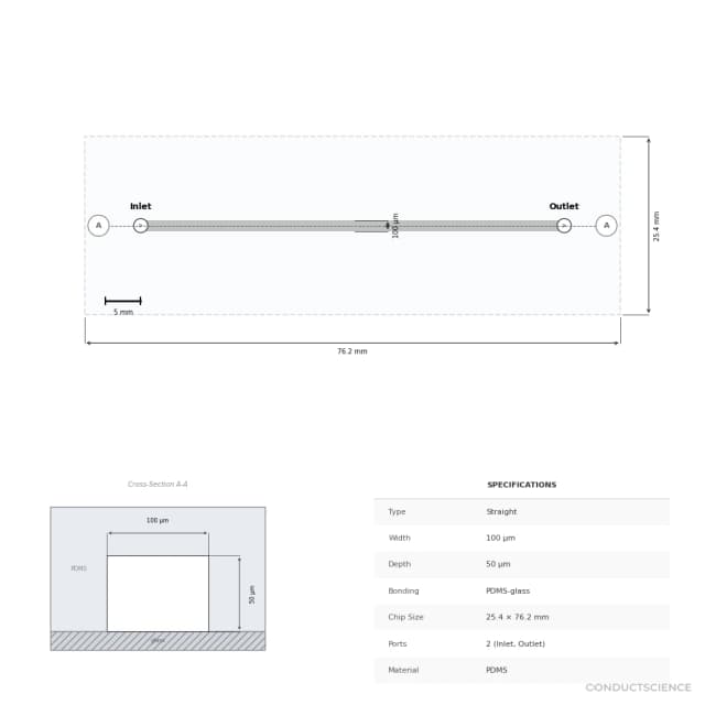 Silicon Microfluidic Chip - Technical Diagram