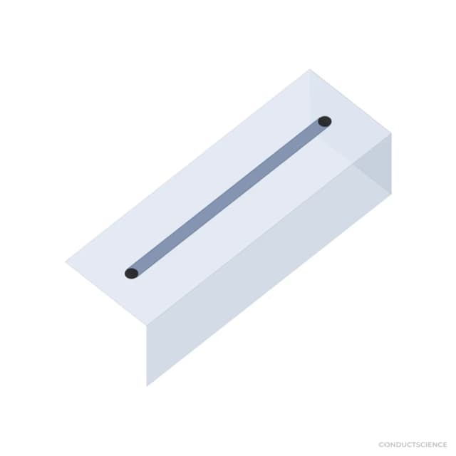 PDMS microfluidic chip 3D visualization - Straight channel, 100 um, PDMS-PDMS