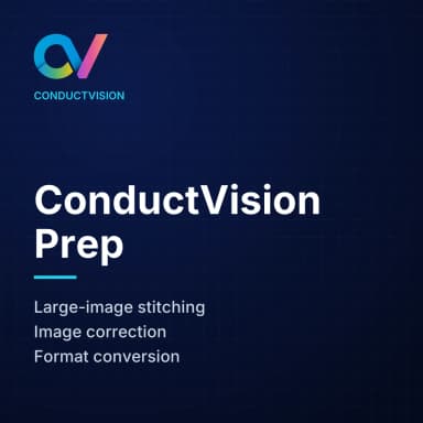ConductVision Prep: Large-image stitching, Image correction, Format conversion