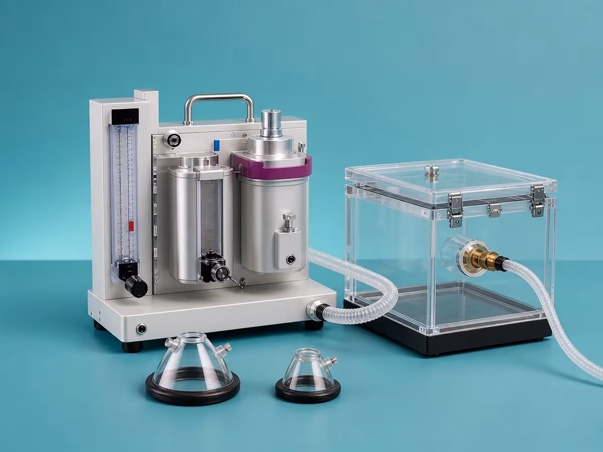 Small animal anesthesia and ventilation equipment in a clean lab
