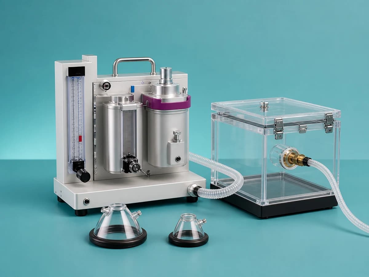 Small animal anesthesia and ventilation equipment in a clean lab