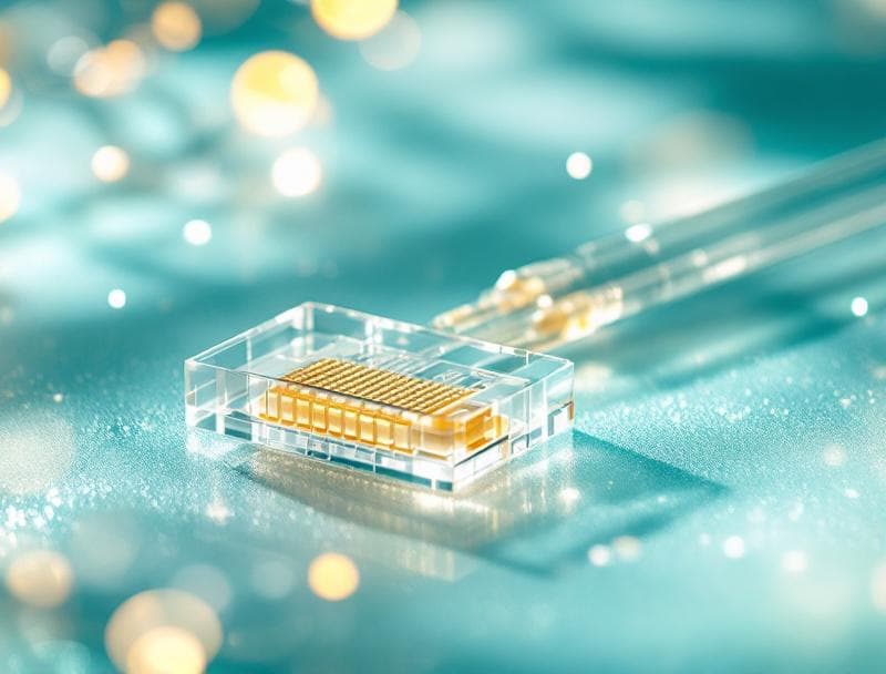 Transparent microfluidic chip with connected tubing