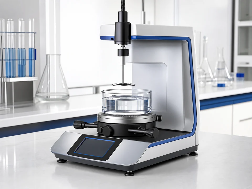 Automatic surface tensiometer for materials surface analysis