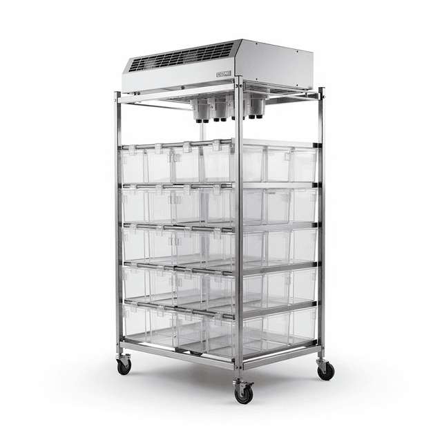 High-density mouse IVC rack with ConductScience fallback image