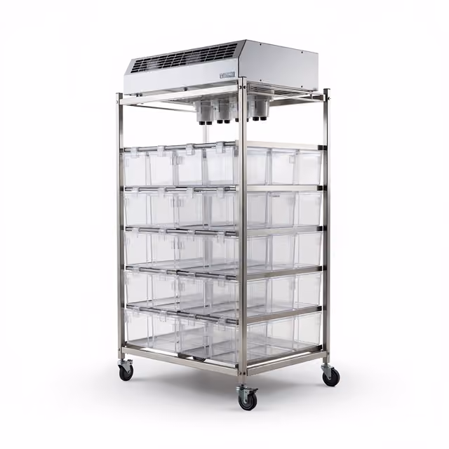 High-density mouse IVC rack with ConductScience fallback image