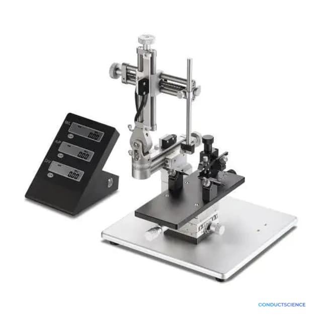 Mouse Stereotaxic Alignment System with digital coordinate display and ConductScience watermark