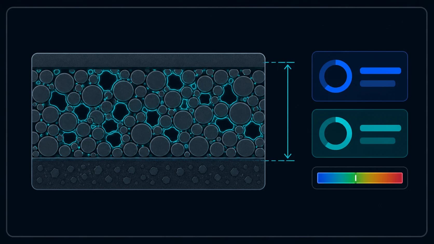 Illustrated battery electrode porosity calculator cover for materials science calculations