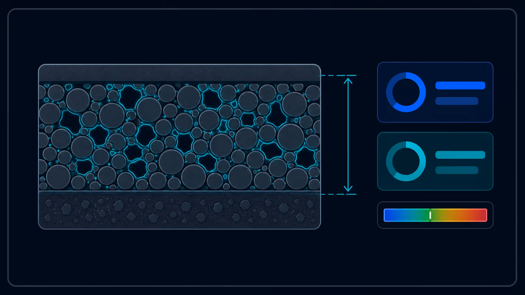 Illustrated battery electrode porosity calculator cover for materials science calculations