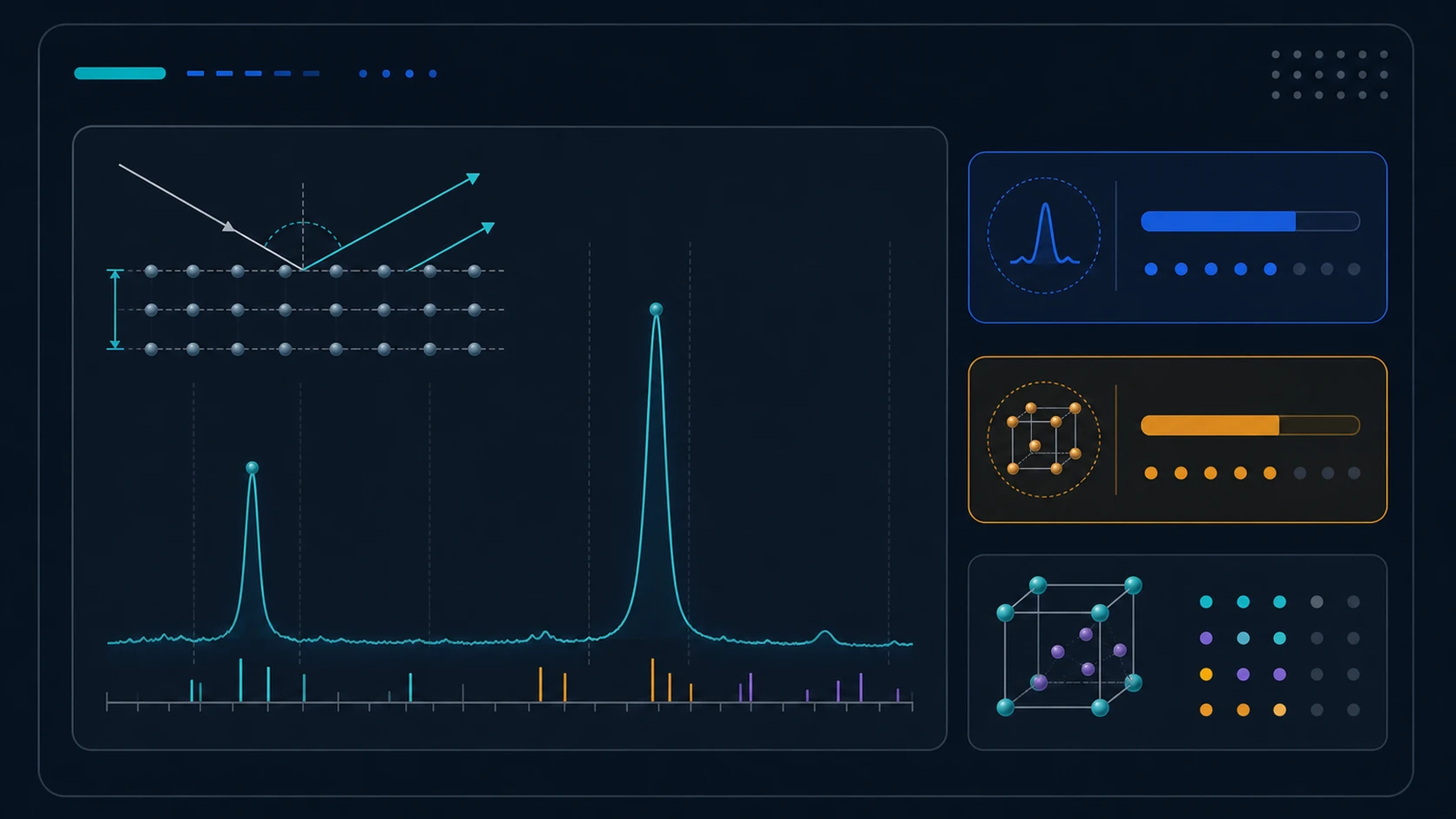 Illustrated bragg's law xrd calculator cover for materials science calculations