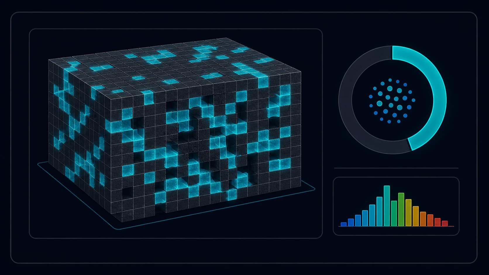 Illustrated digital rock porosity calculator cover for materials science calculations