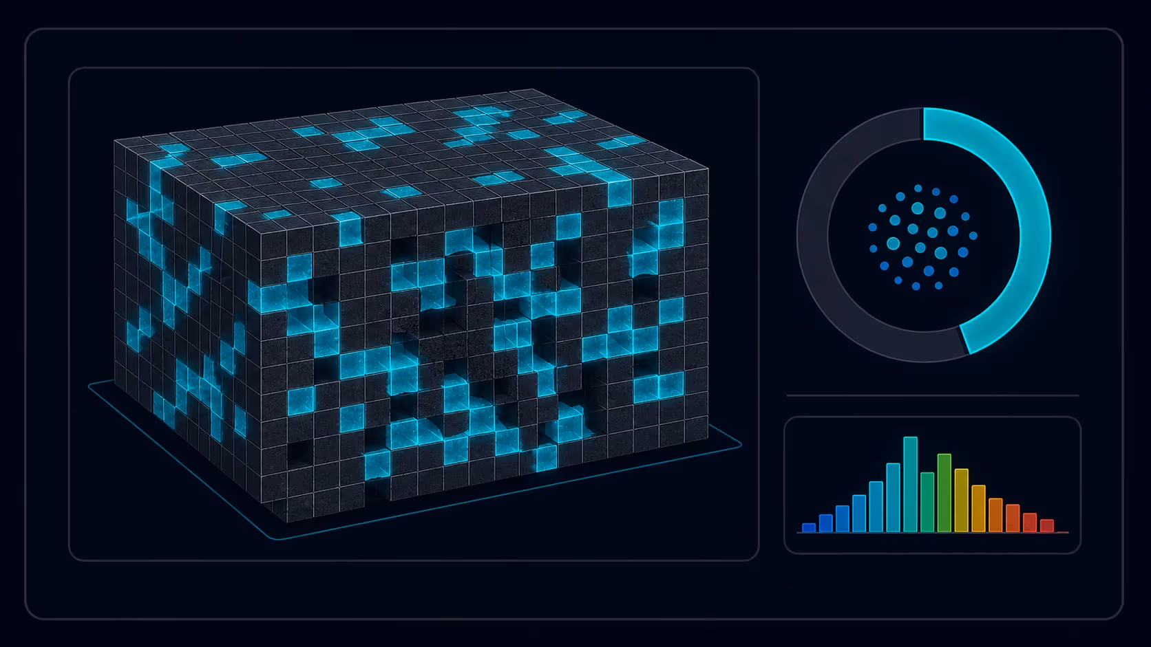 Illustrated digital rock porosity calculator cover for materials science calculations