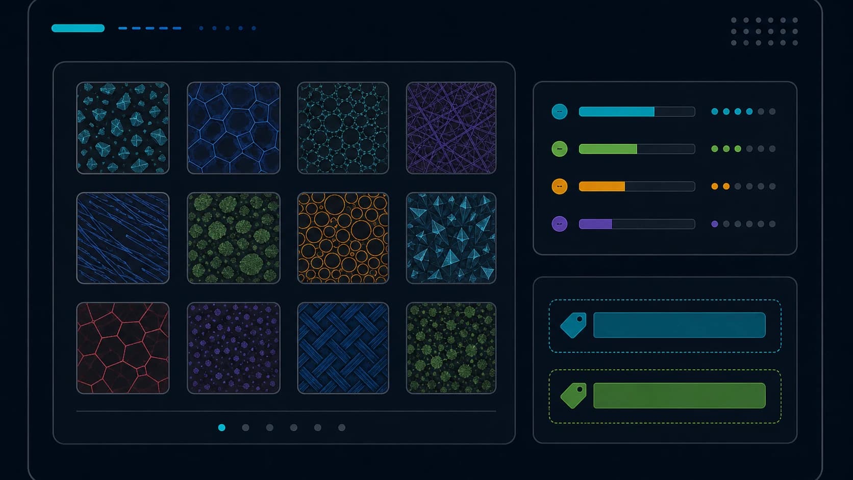 Illustrated materials image batch label generator cover for materials science calculations