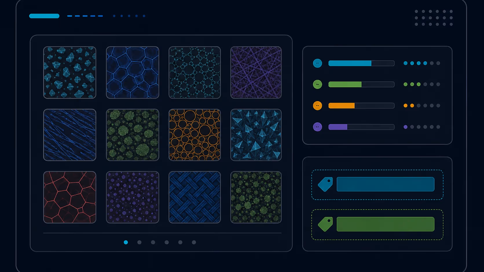 Illustrated materials image batch label generator cover for materials science calculations