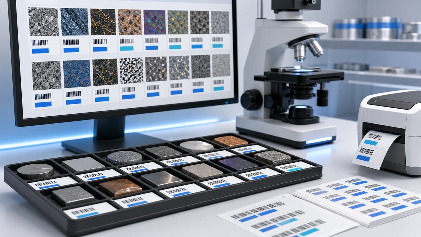 Illustrated materials image batch label generator cover for materials science calculations
