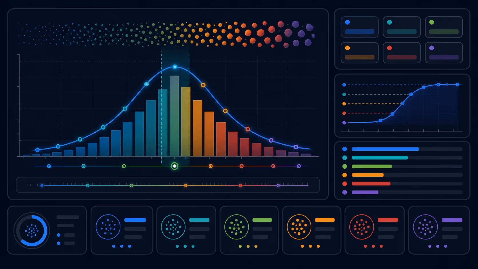 Illustrated particle size distribution calculator cover for materials science calculations