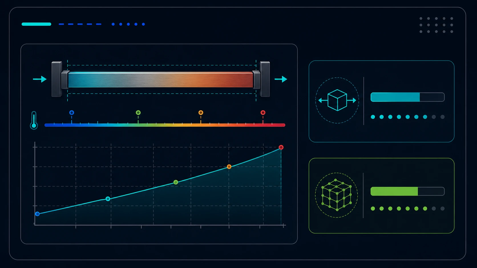 Illustrated thermal expansion calculator cover for materials science calculations