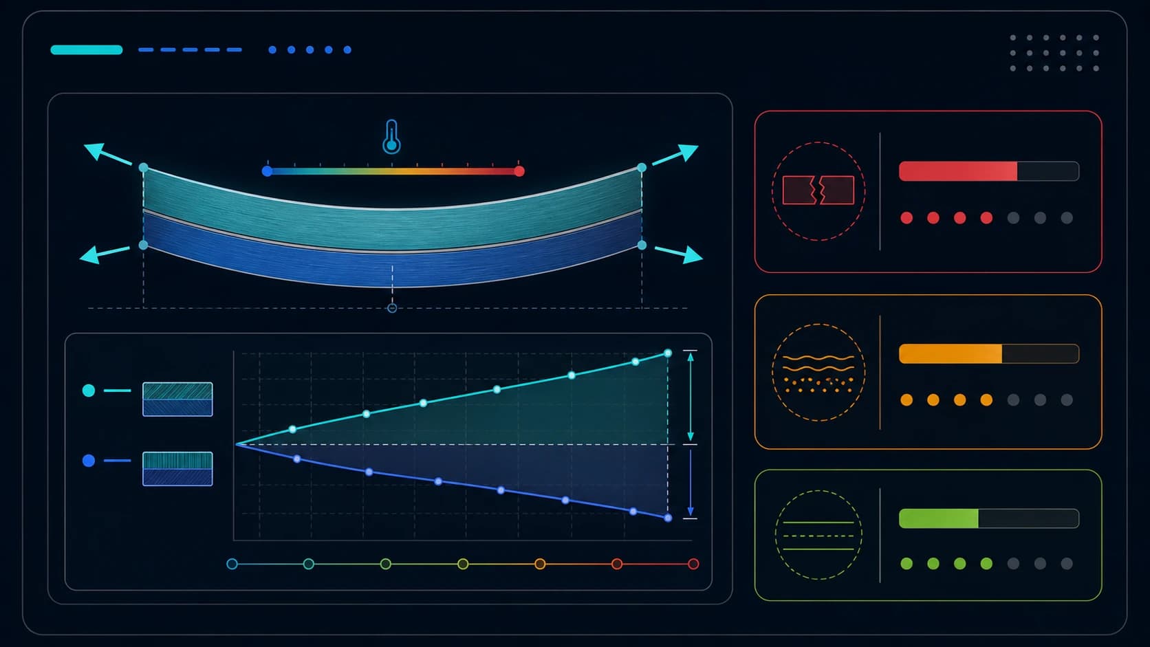 Illustrated thermal expansion mismatch calculator cover for materials science calculations