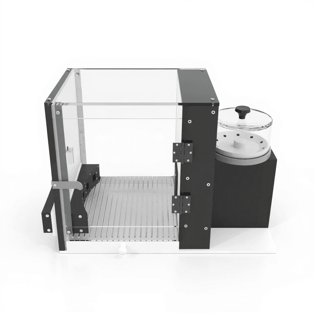 Five choice serial reaction time task operant chamber with five-aperture panel