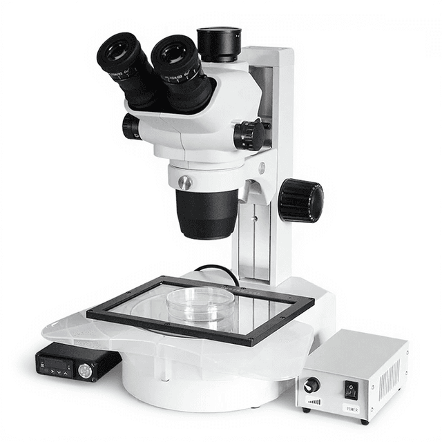 Heating Stage Digital Dissecting Stereo Microscope Track Microscope Stand With Transmitted Light