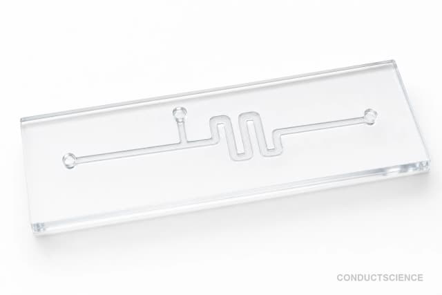 PDMS Fluid Mixing Microfluidic Chip realistic configurable-family product render