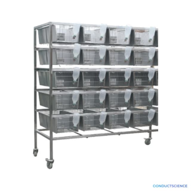 Four-Level Stainless Steel Rat Cage Rack