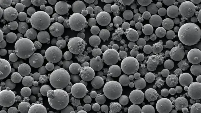 SEM-style metal powder with satellite particles for additive manufacturing QC