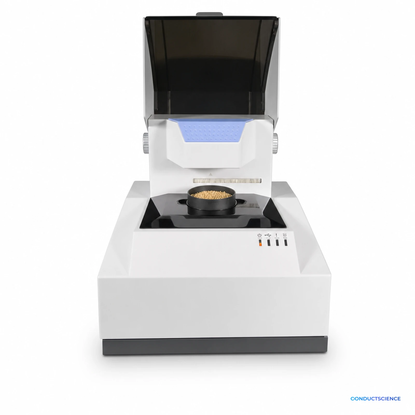 Benchtop NIR Analyzer for Moisture, Protein, Fat and Fiber on a white background