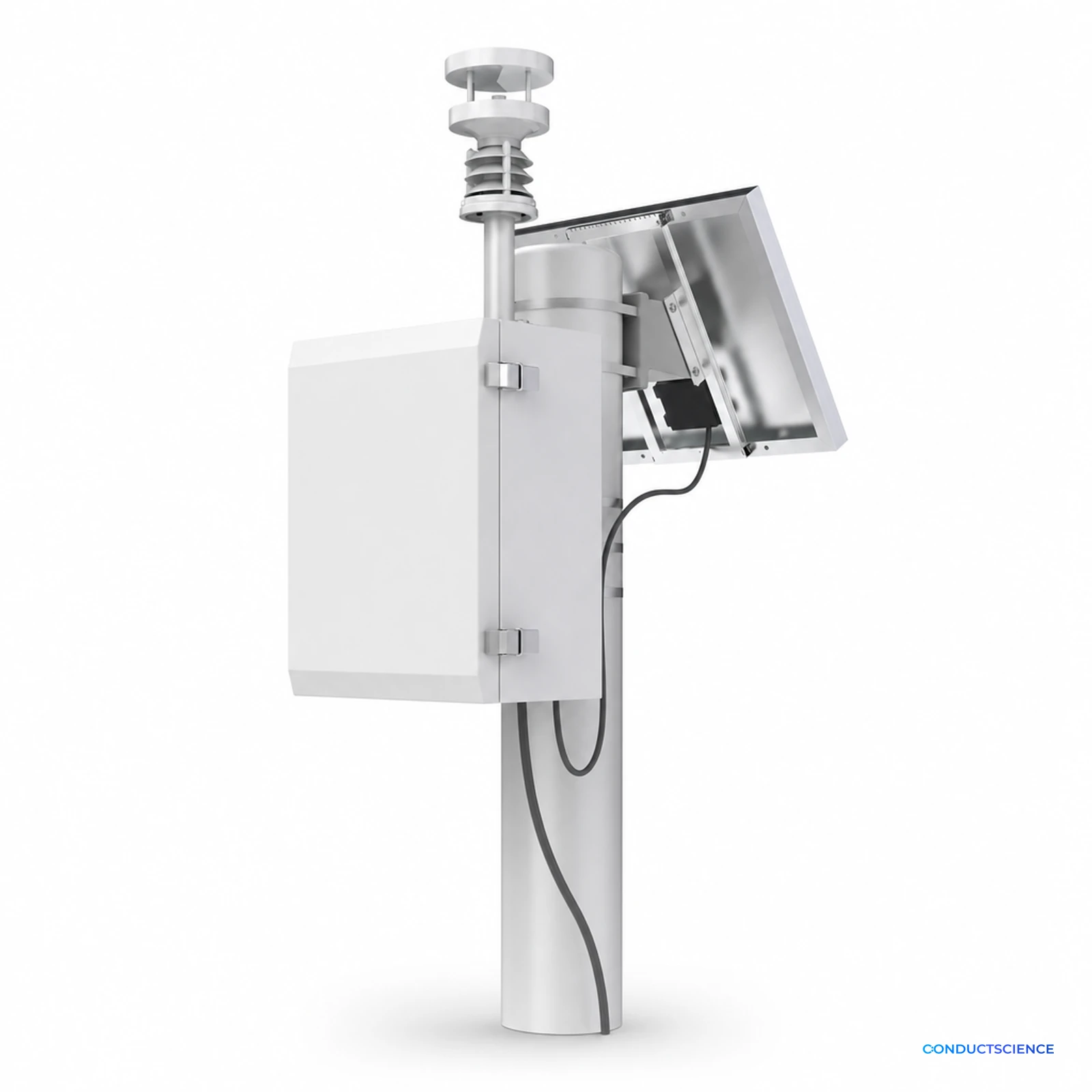 Micro Air Quality Monitoring Station, Pole-Mounted on a white background