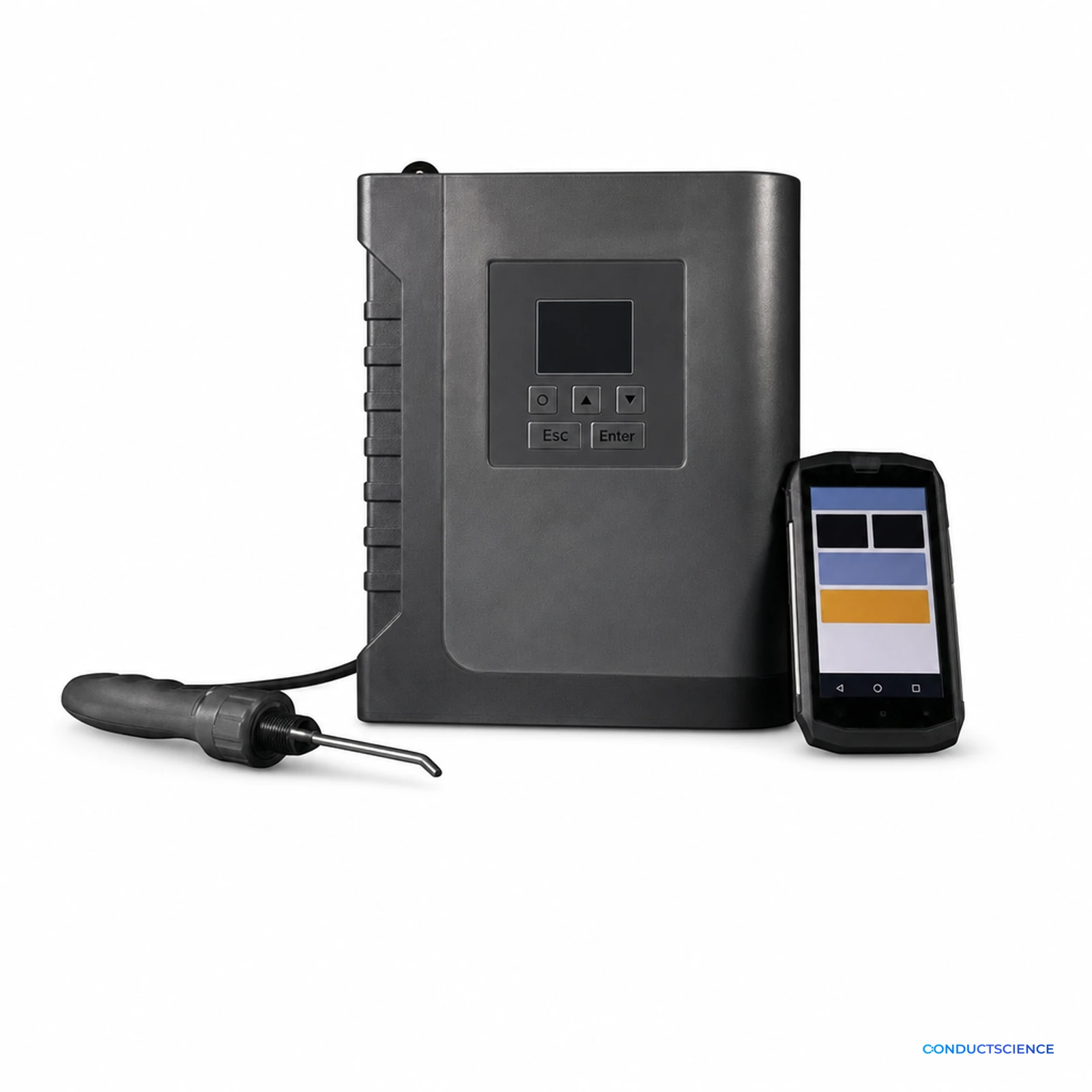 Portable VOC Analyzer with FID and PID Detection on a white background