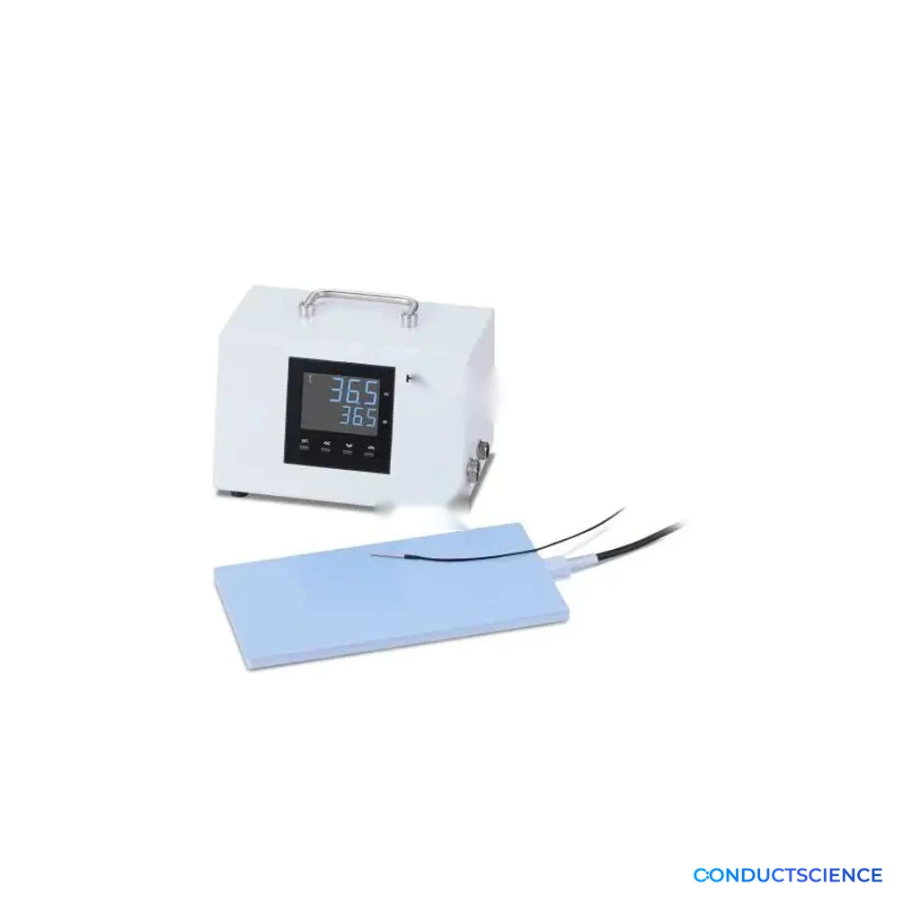 Homeothermic monitoring temperature controller with heating blanket and ConductScience watermark