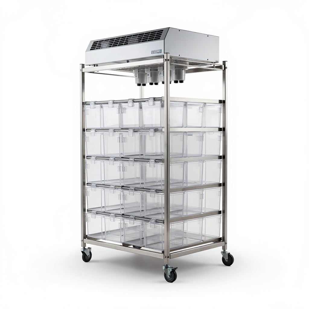 High-density mouse IVC rack with ConductScience fallback image