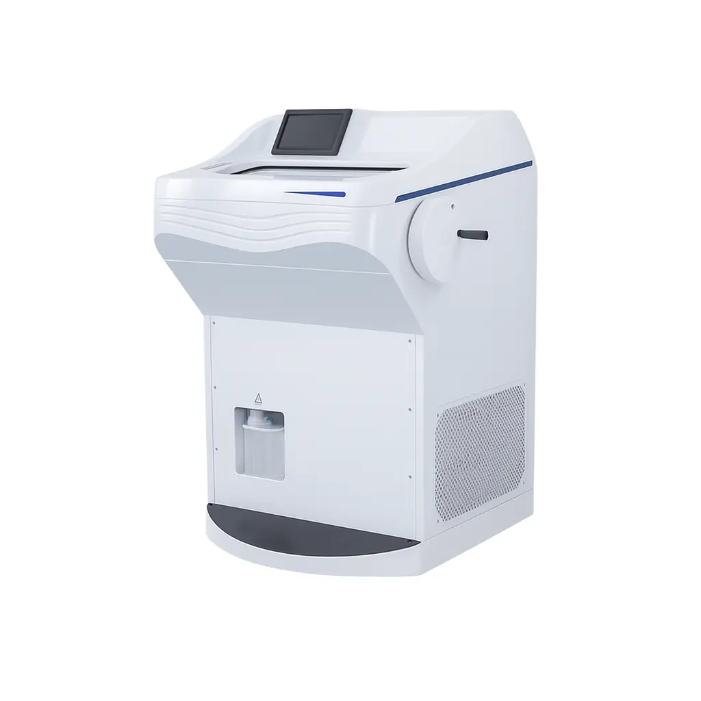 Cryostat Freezing Plus Microtome with touchscreen interface, ergonomic handwheel, and built-in cooling chamber