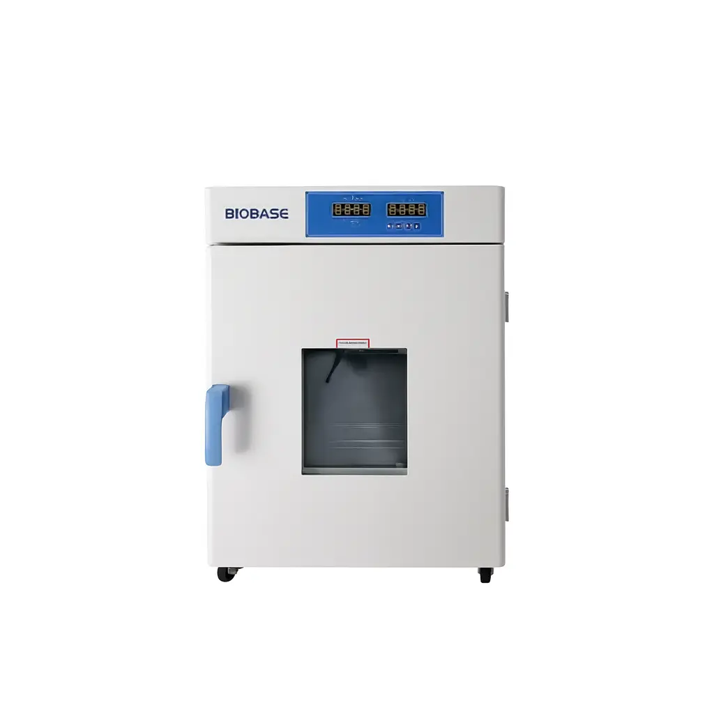 BIOBASE Drying/Oven Incubator with digital control panel and glass viewing window, set against a white background