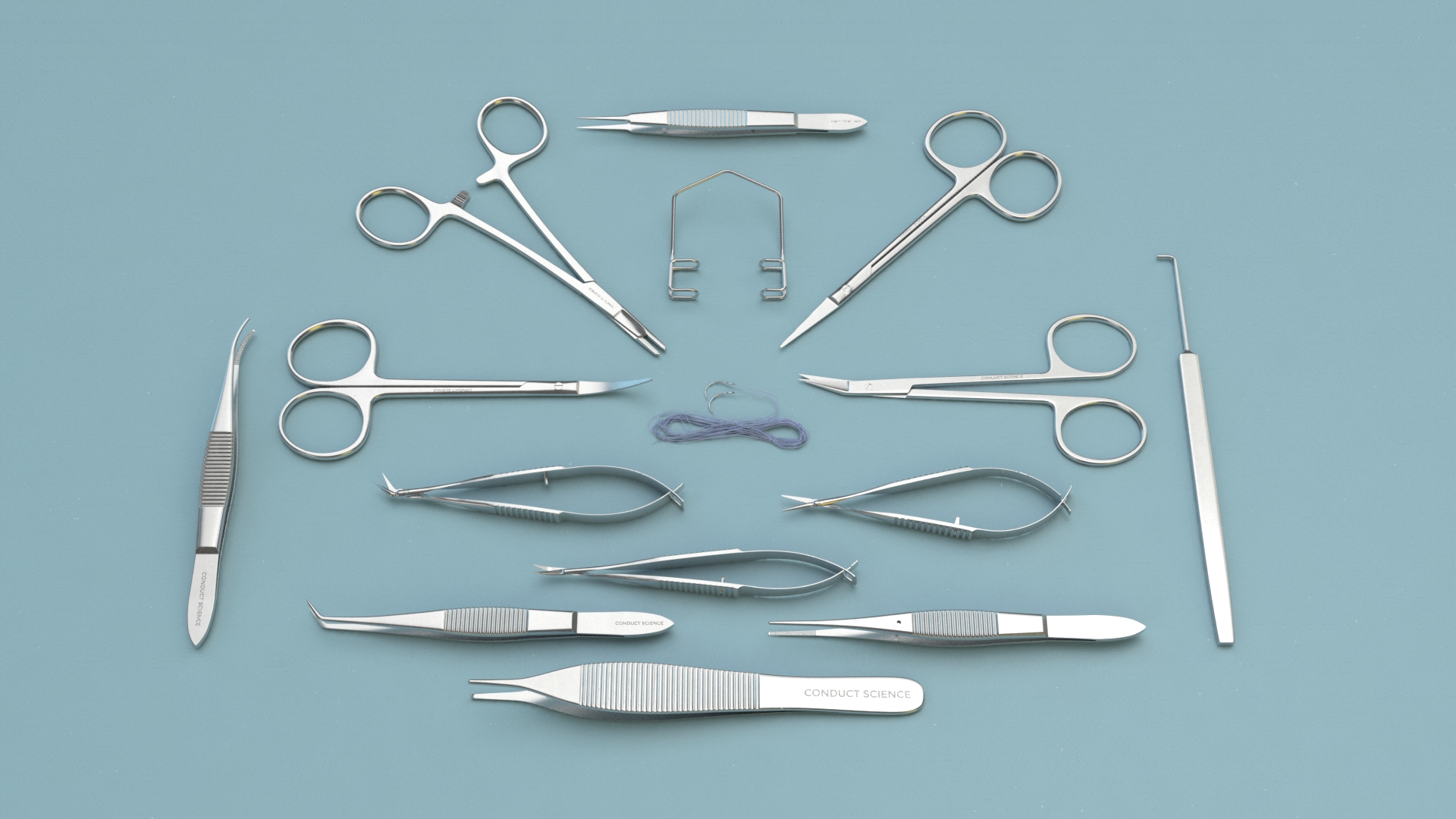 Хирургические инструменты на белом фоне