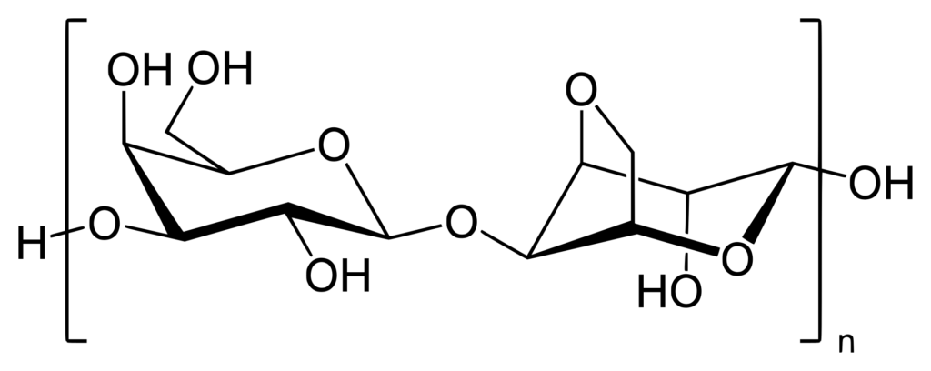 The structure of repeating units of agarose