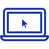 Blue laptop icon with a cursor, representing ConductVision's digital interface or online tools.