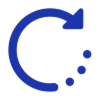 Blue rotate right icon representing directional movement or process rotation in ConductVision.