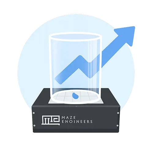Maze Engineers shallow chamber illustration with upward arrow overlay, representing search strategy progression in behavioral tracking.