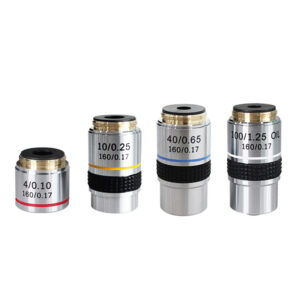 thumbnail image 2 of 4X 10X 40X 100X Plan Achromatic Objective Lens Set – RMS 20.2mm For Biological Microscope 2 of 6