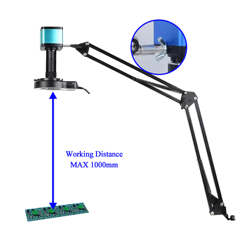 48MP 1080P Hdmi USB Electron Video Digital Microscope Camera with Cantilever Foldable Stand Holder Bracket