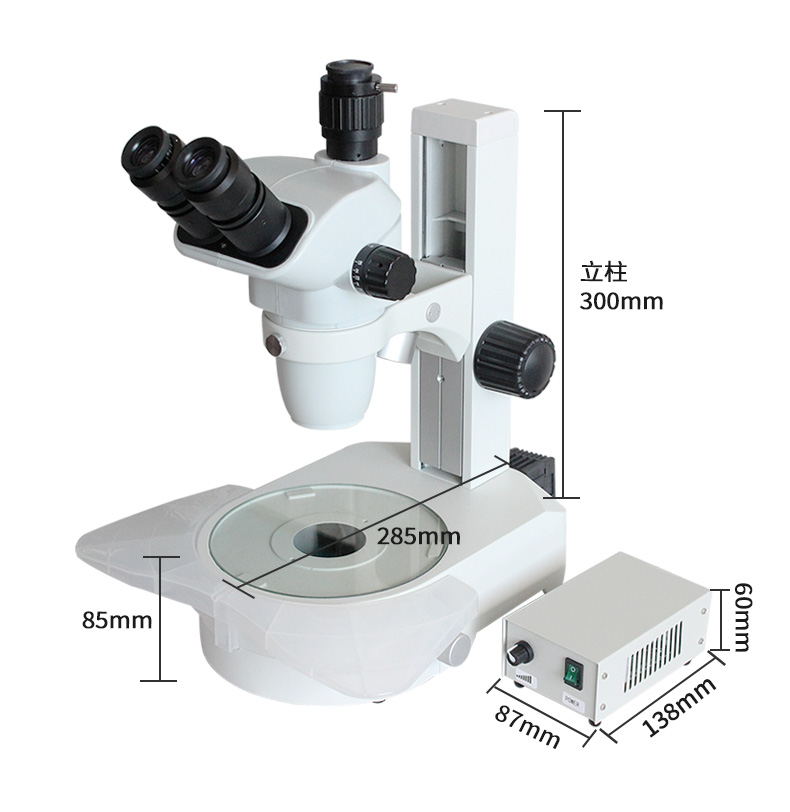 Zoom Illuminated Dissecting Stereo Microscope with Both-side Armrest & Oblique 360° Rotating Mirror