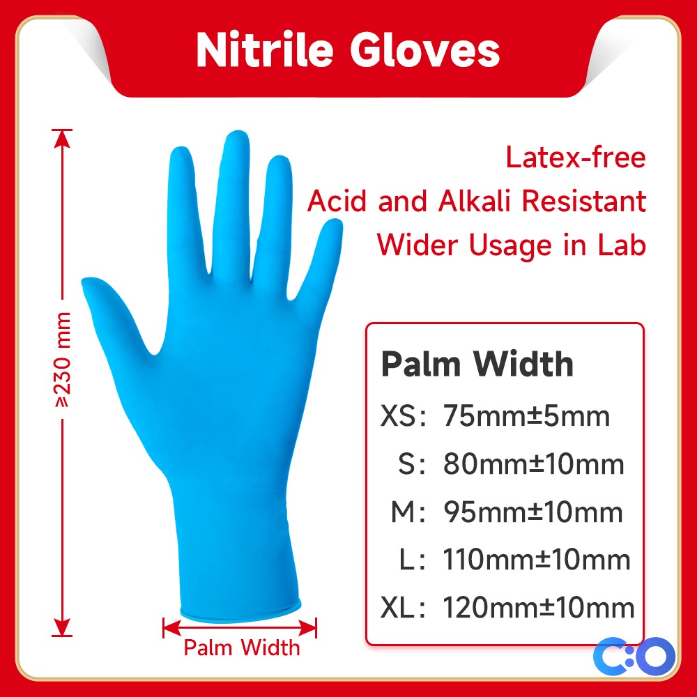 ConductScience Nitrile Gloves, Large, Powder-Free, Black (Case of 10) - Gloves &amp; PPE