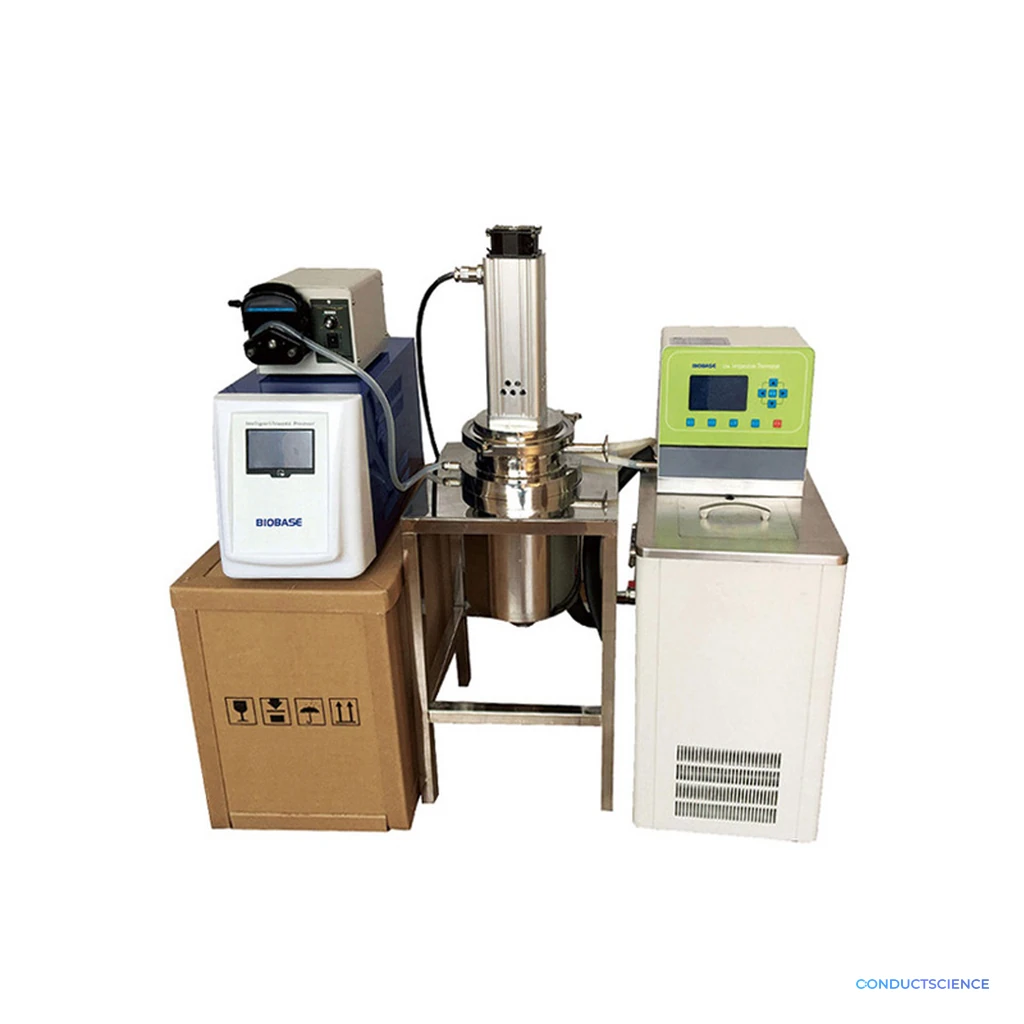 Continuous flow ultrasonic cell disruptor with reactor and control unit