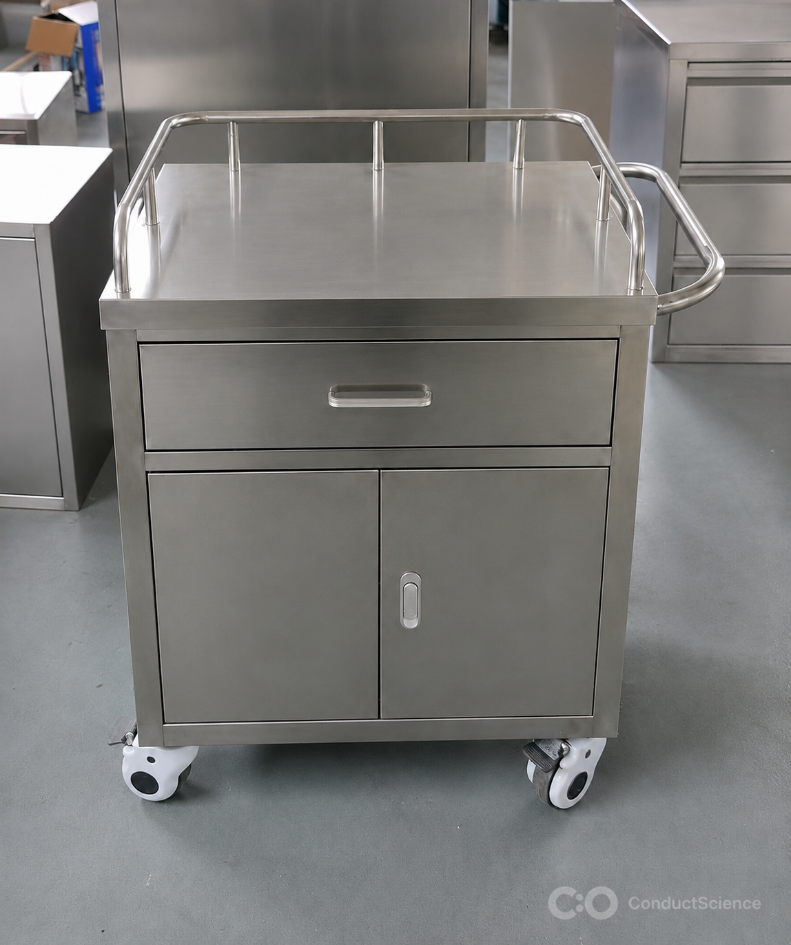 Anti-Corrosion And Waterproof Stainless Steel Medicine Cart
