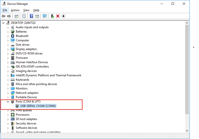 Conduct MCT hardware connection over USB (RS-232) COM port