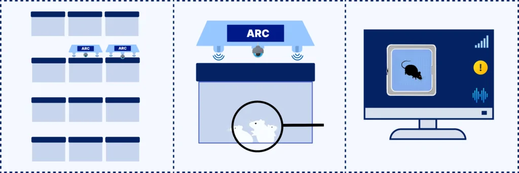 Installation of SmartLid AI tracking lid on standard Innovive rodent cage